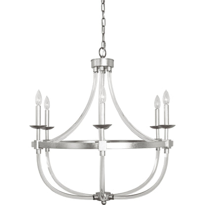 Layla Chandelier by Worlds Away in gold leaf. Made from metal, acrylic in a transitional style.
