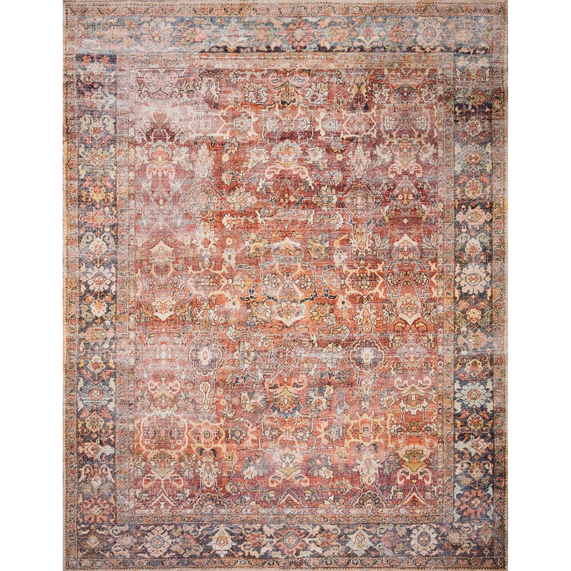 Layla LAY-02 Rug by Loloi in spice, marine. Made from 100% polyester in a traditional style.
