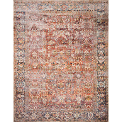 Layla LAY-02 Rug by Loloi in spice, marine. Made from 100% polyester in a traditional style.