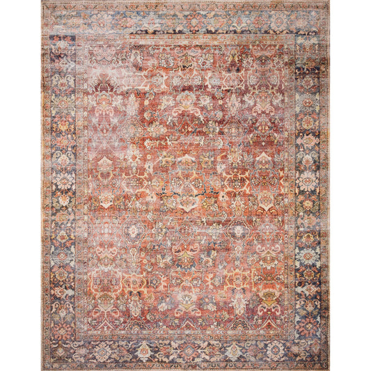 Layla LAY-02 Rug by Loloi II in spice, marine. Made from 100% polyester in a traditional style.