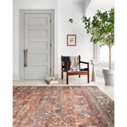 Layla LAY-02 Rug by Loloi in spice, marine. Made from 100% polyester in a traditional style.