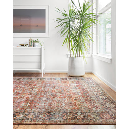 Layla LAY-02 Rug by Loloi in spice, marine. Made from 100% polyester in a traditional style.