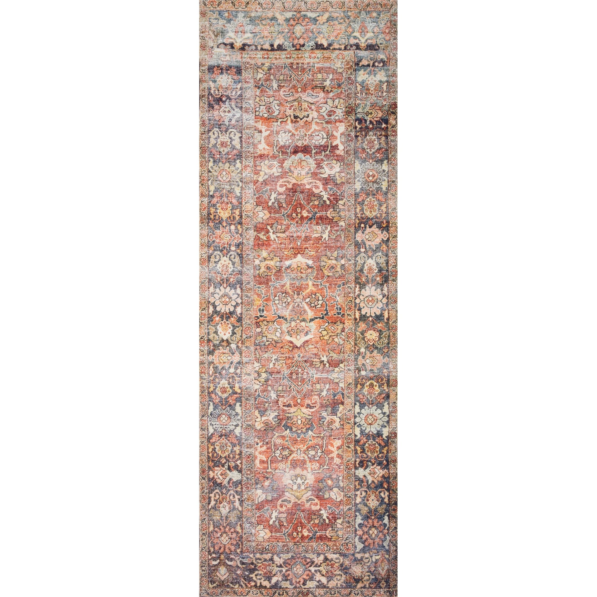 Layla LAY-02 Rug by Loloi in spice, marine. Made from 100% polyester in a traditional style.