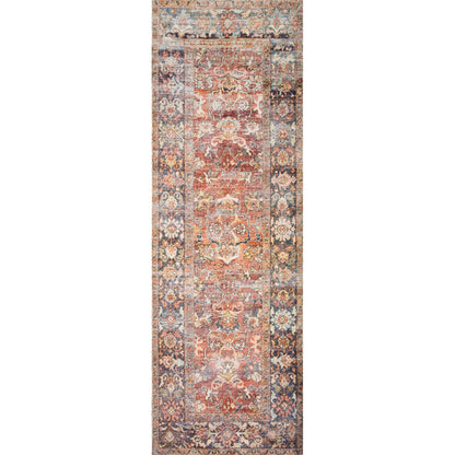Layla LAY-02 Rug by Loloi in spice, marine. Made from 100% polyester in a traditional style.