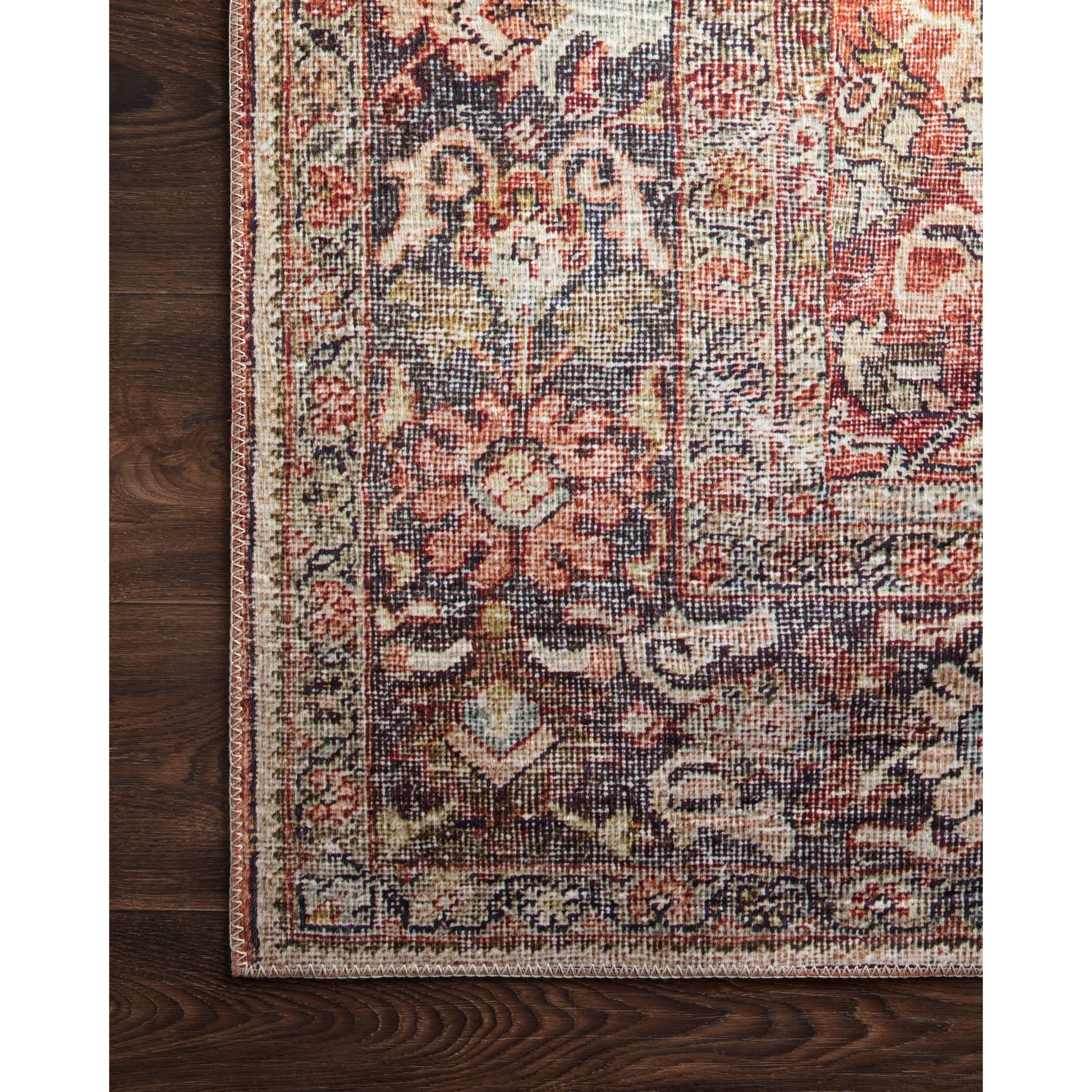 Layla LAY-02 Rug by Loloi in spice, marine. Made from 100% polyester in a traditional style.