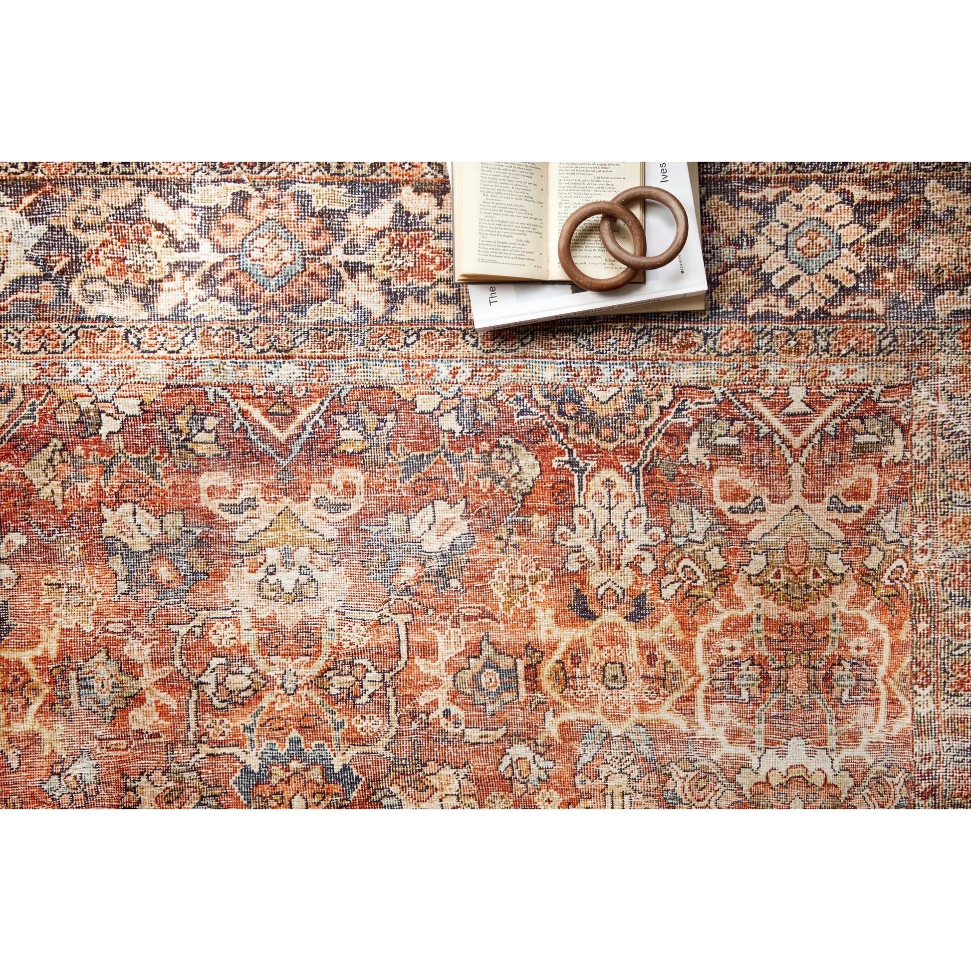 Layla LAY-02 Rug by Loloi in spice, marine. Made from 100% polyester in a traditional style.