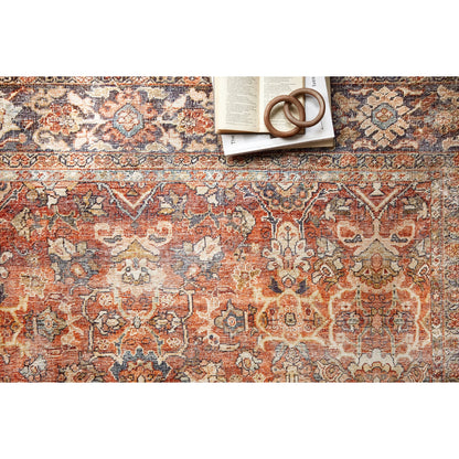 Layla LAY-02 Rug by Loloi in spice, marine. Made from 100% polyester in a traditional style.
