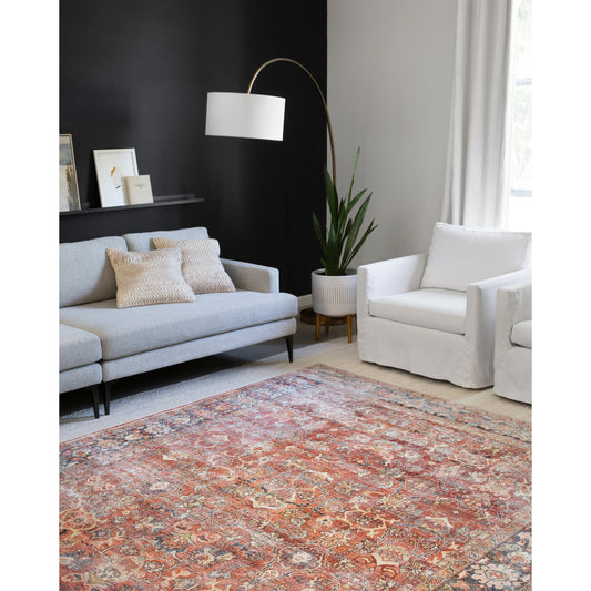 Layla LAY-02 Rug by Loloi II in spice, marine. Made from 100% polyester in a traditional style.