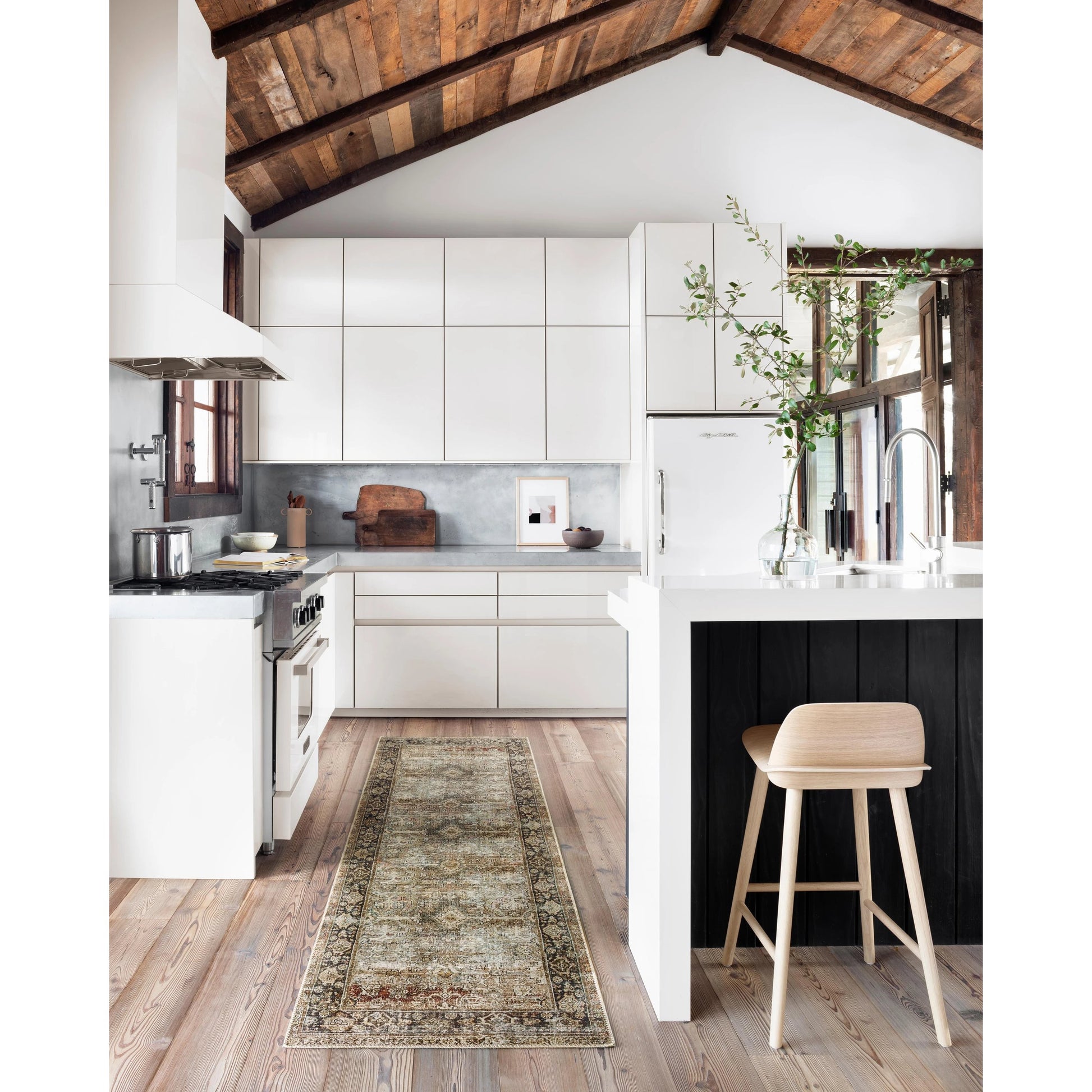 Layla LAY-03 Rug by Loloi in olive, charcoal. Made from 100% polyester, cotton canvas backing in a traditional style.