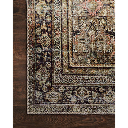 Layla LAY-03 Rug by Loloi in olive, charcoal. Made from 100% polyester, cotton canvas backing in a t