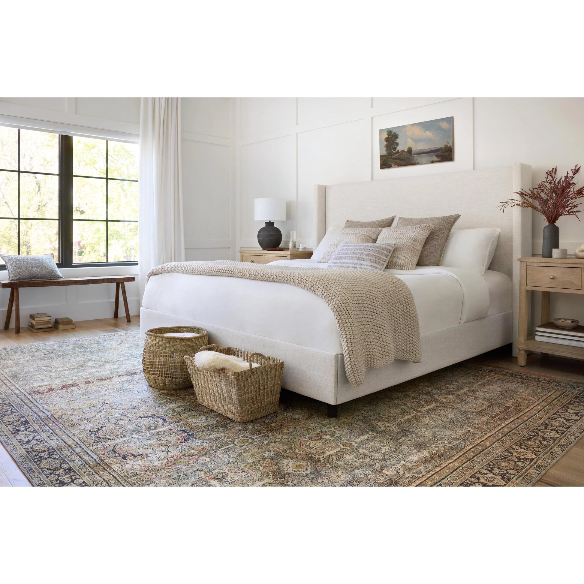 Layla LAY-03 Rug by Loloi in olive, charcoal. Made from 100% polyester, cotton canvas backing in a traditional style.