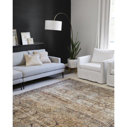 Layla LAY-03 Rug by Loloi in olive, charcoal. Made from 100% polyester, cotton canvas backing in a traditional style.