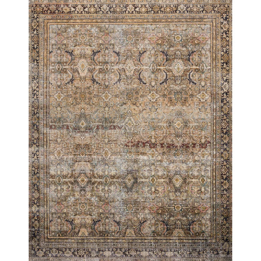 Layla LAY-03 Rug by Loloi in olive, charcoal. Made from 100% polyester, cotton canvas backing in a tradit