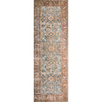 Layla LAY-04 Rug by Loloi in ocean, rust. Made from 100% polyester in a traditional style.