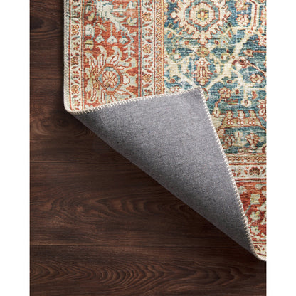 Layla LAY-04 Rug by Loloi in ocean, rust. Made from 100% polyester in a traditional style.