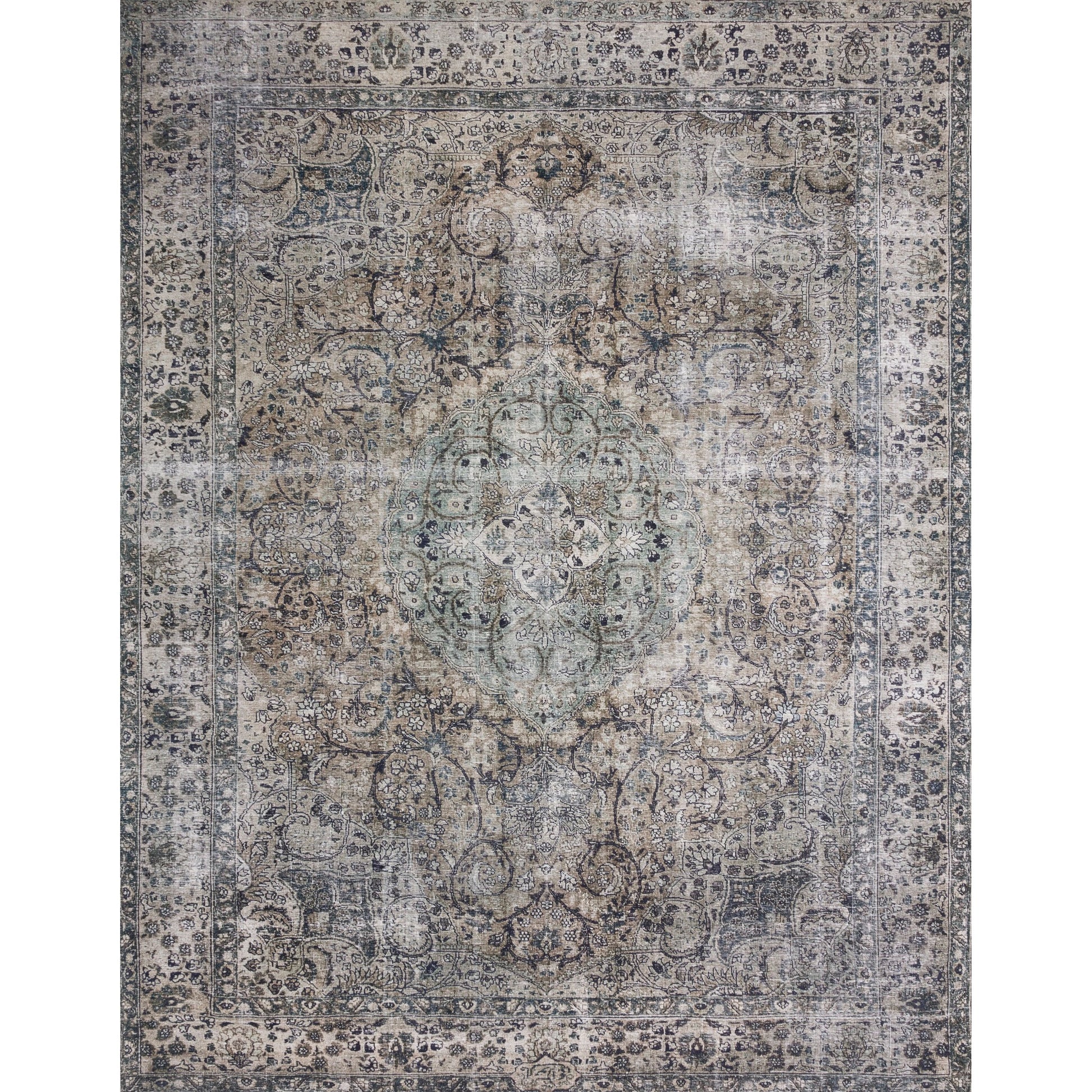 Layla LAY-06 Rug by Loloi in taupe, stone. Made from 100% polyester in a traditional style.