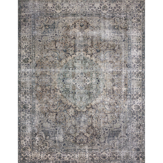 Layla LAY-06 Rug by Loloi II in taupe, stone. Made from 100% polyester in a traditional style.