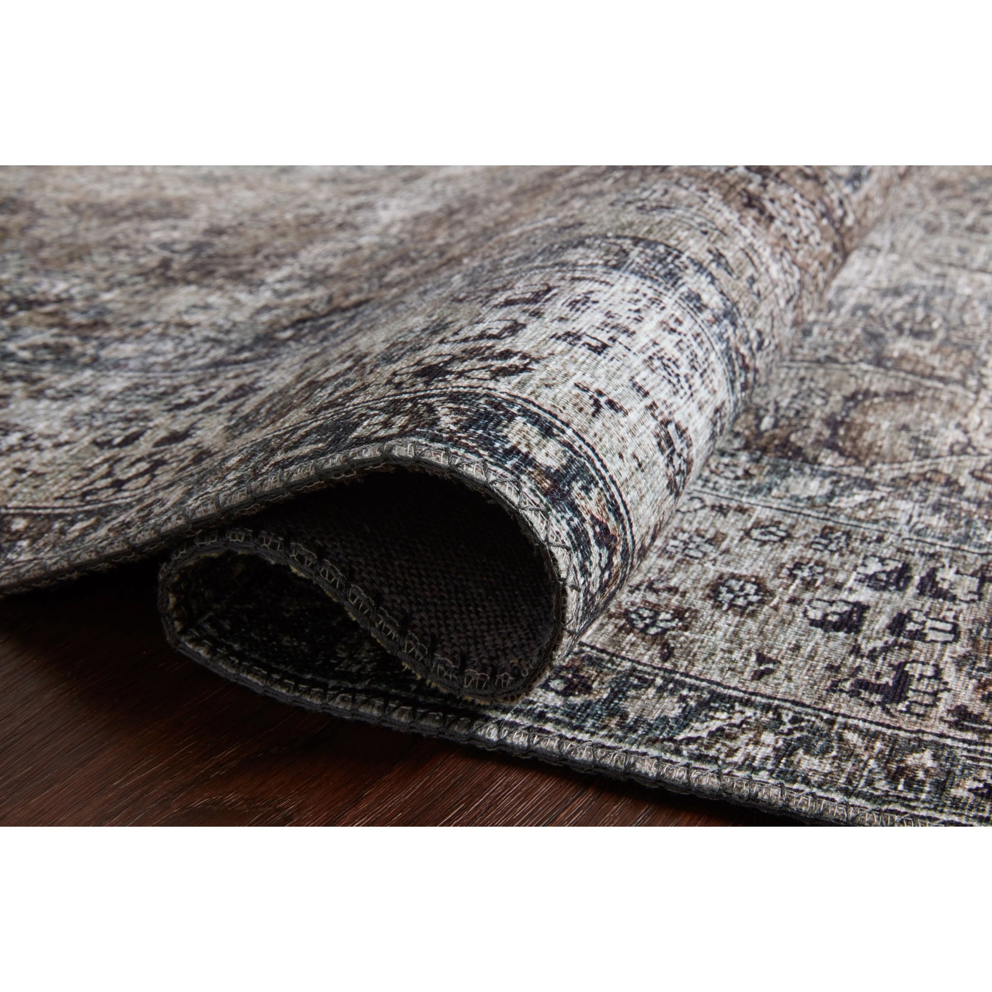 Layla LAY-06 Rug by Loloi in taupe, stone. Made from 100% polyester in a traditional style.