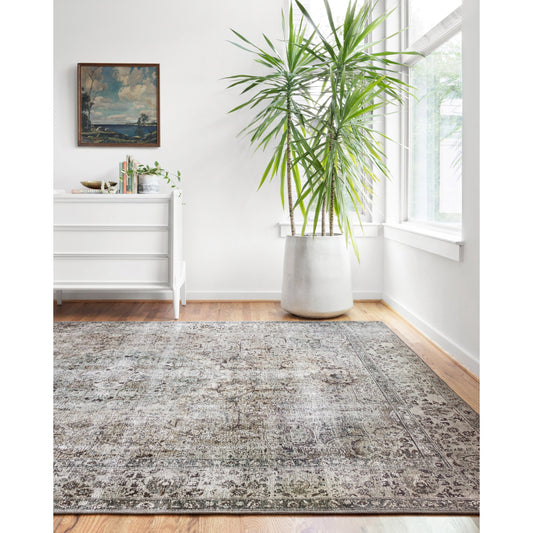 Layla LAY-06 Rug by Loloi II in taupe, stone. Made from 100% polyester in a traditional style.