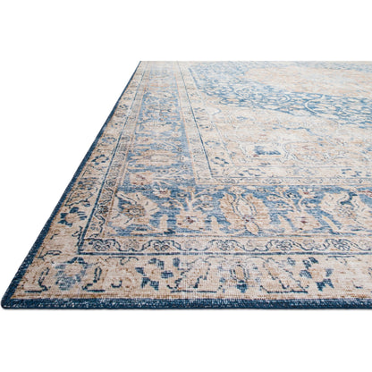Layla LAY-07 Rug by Loloi in blue, tangerine. Made from 100% polyester in a cottage & farmhouse style.