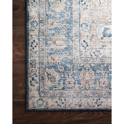Layla LAY-07 Rug by Loloi in blue, tangerine. Made from 100% polyester in a cottage & farmhouse style.