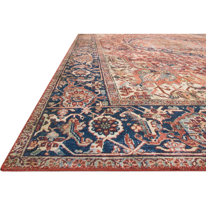 Layla LAY-08 Rug by Loloi in red, navy. Made from 100% polyester in a traditional style.