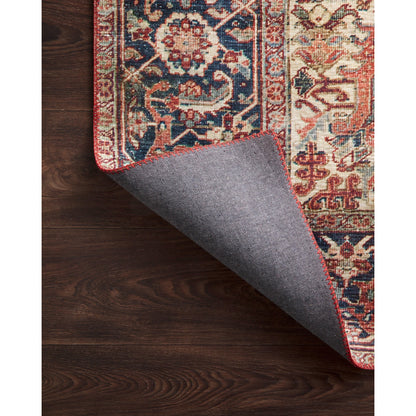 Layla LAY-08 Rug by Loloi in red, navy. Made from 100% polyester in a traditional style.