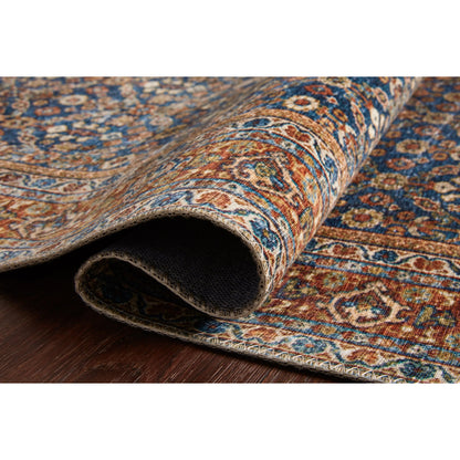 Layla LAY-09 Rug by Loloi in cobalt blue, spice. Made from 100% polyester in a traditional style.