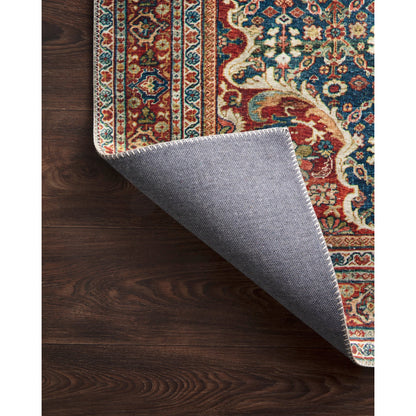Layla LAY-09 Rug by Loloi in cobalt blue, spice. Made from 100% polyester in a traditional style.