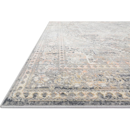 Lucia LUC-01 Rug by Loloi II in gray, sunset. Made from polypropylene, polyester in a traditional style.