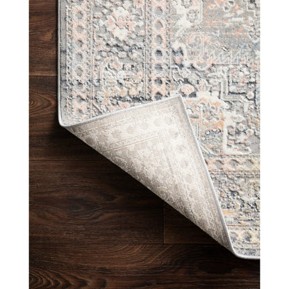Lucia LUC-01 Rug by Loloi II in gray, sunset. Made from polypropylene, polyester in a traditional style.