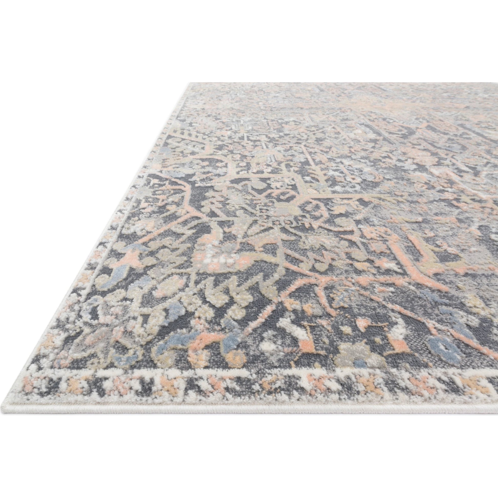 Lucia LUC-02 Rug by Loloi II in charcoal, multi. Made from polypropylene, polyester in a traditional style.
