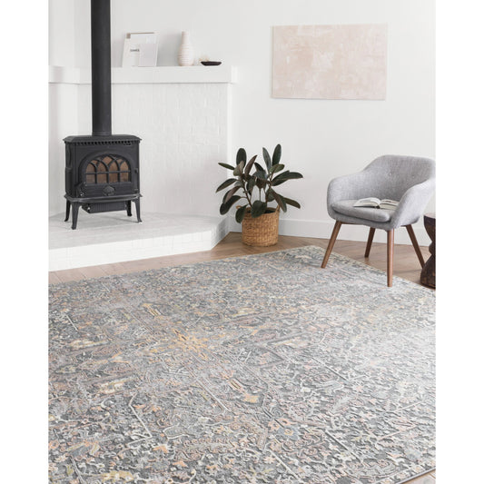 Lucia LUC-02 Rug by Loloi II in charcoal, multi. Made from polypropylene, polyester in a traditional style.