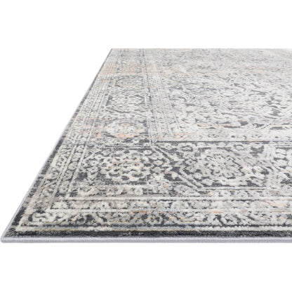 Lucia LUC-03 Rug by Loloi II in steel, ivory. Made from polypropylene, polyester in a traditional style.