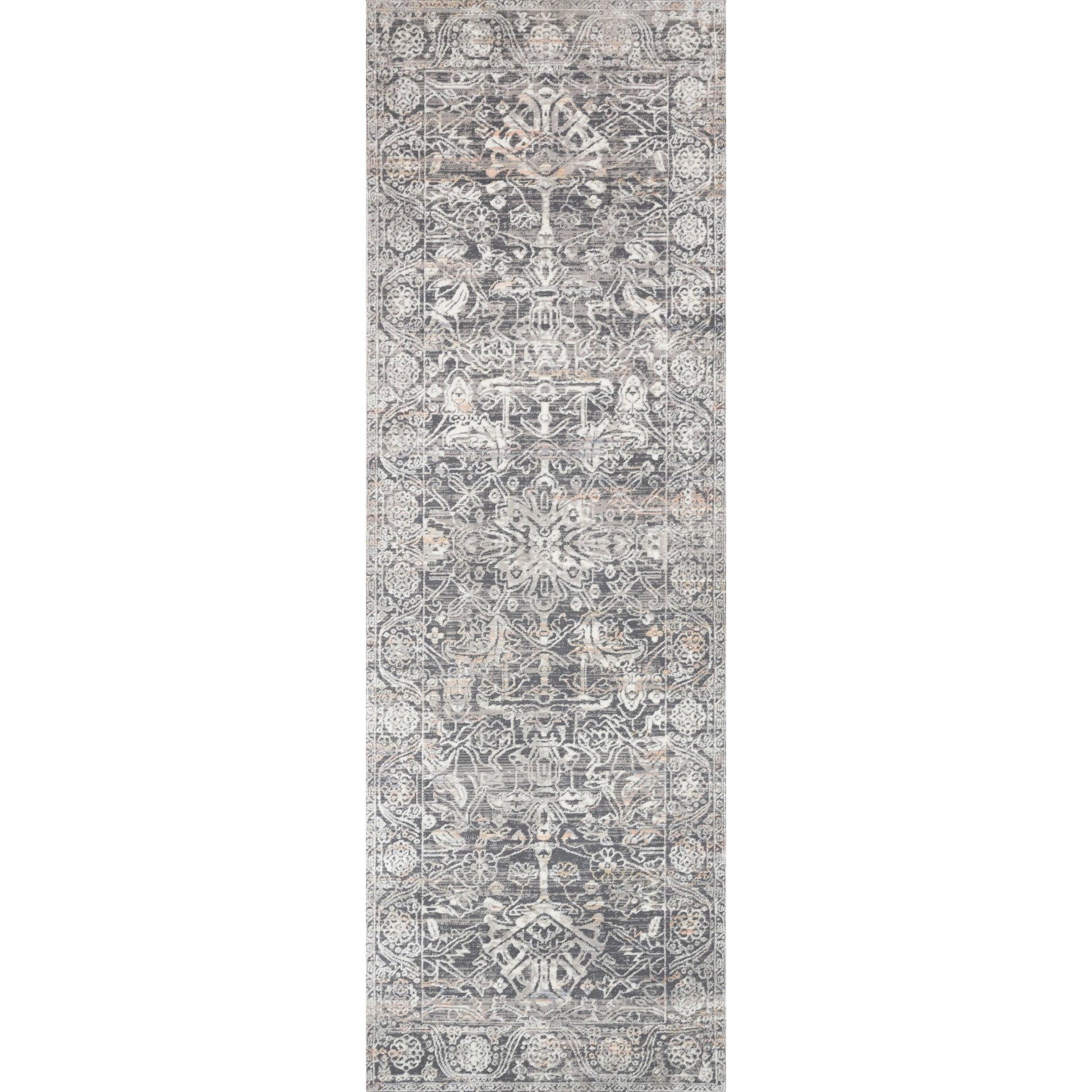 Lucia LUC-03 Rug by Loloi II in steel, ivory. Made from polypropylene, polyester in a traditional styl