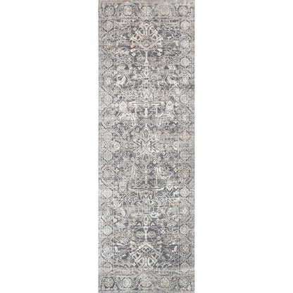 Lucia LUC-03 Rug by Loloi II in steel, ivory. Made from polypropylene, polyester in a traditional styl