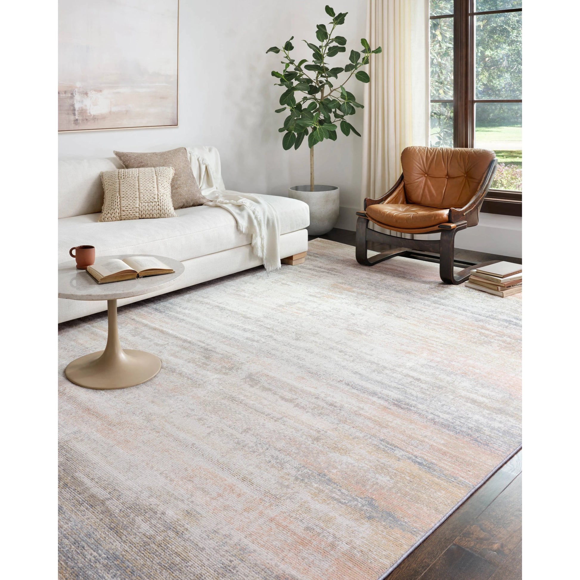 Lucia LUC-05 Rug by Loloi II in mist. Made from polypropylene, polyester in a modern style.