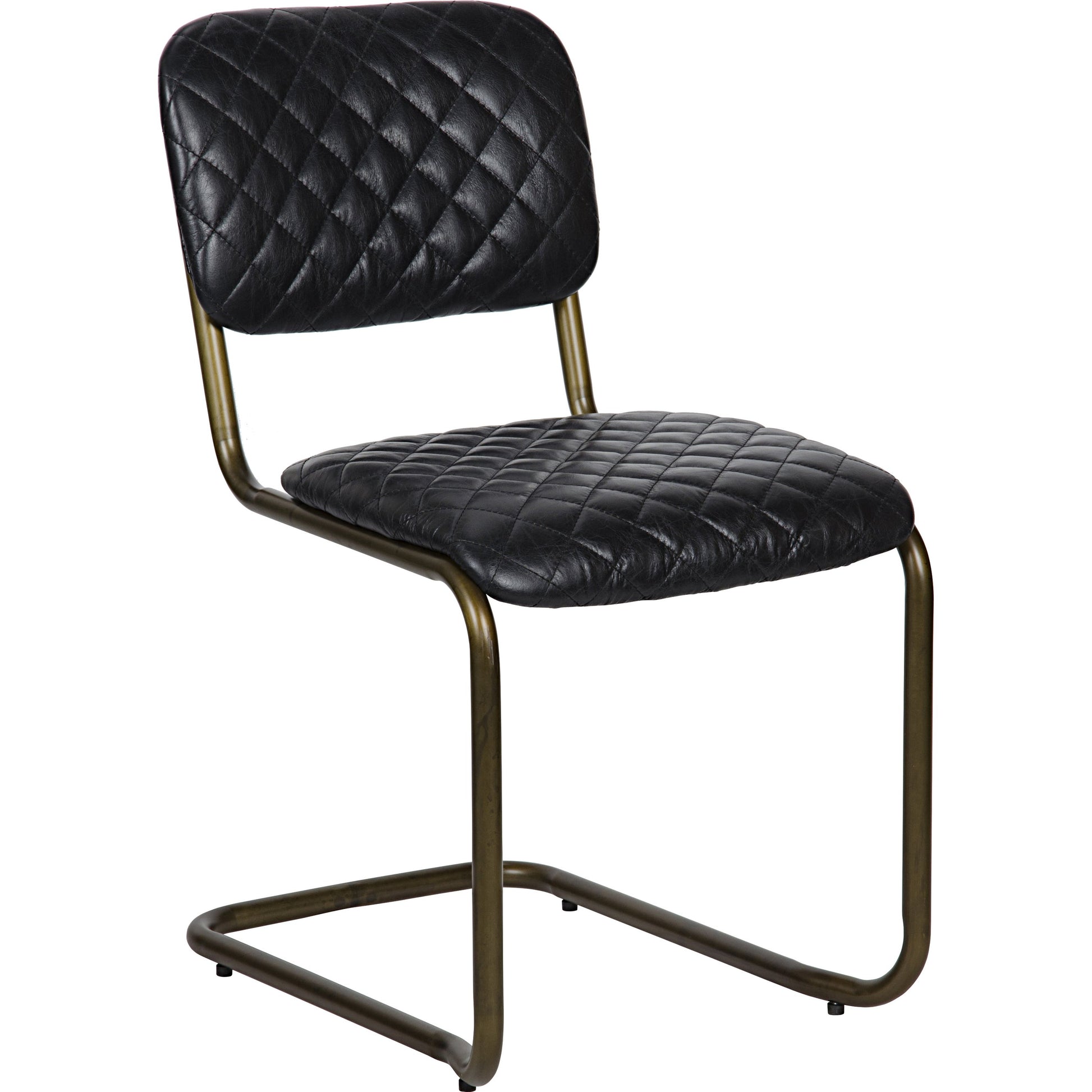 0037 Dining Chair by Noir in metal, leather. Made from metal, leather in a transitional style.