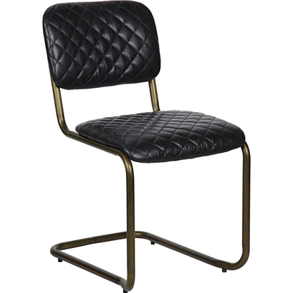 0037 Dining Chair by Noir in metal, leather. Made from metal, leather in a transitional style.