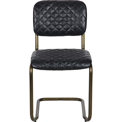 0037 Dining Chair by Noir in metal, leather. Made from metal, leather in a transitional style.