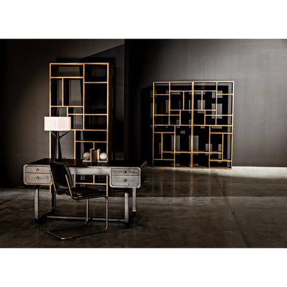 0037 Dining Chair by Noir in metal, leather. Made from metal, leather in a transitional style.