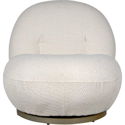 Artemis Chair by Noir in antique brass, off white. Made from metal and polyester in a modern style.