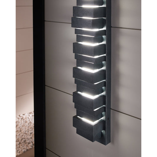 Ledgend Outdoor Sconce by Generation Lighting in dark weathered zinc. Made from steel in a eclectic & global style.