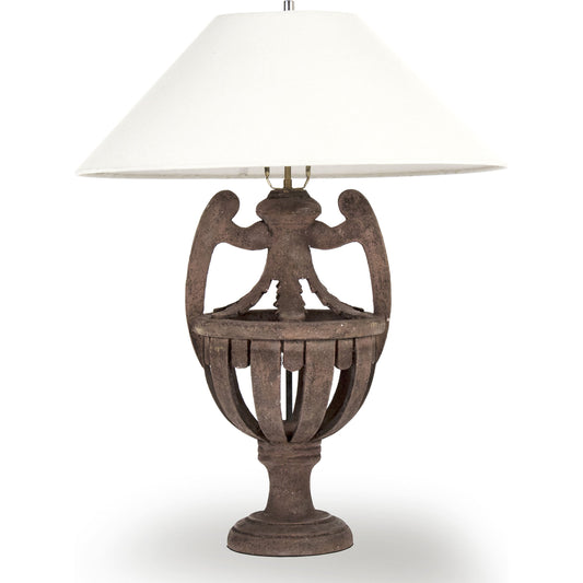 Cavendish by Zentique in white shade and poplar. Made from poplar in a rustic style.
