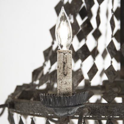 Nicia Chandelier by Zentique in rustic dark gray and iron. Made from iron in a transitional style.