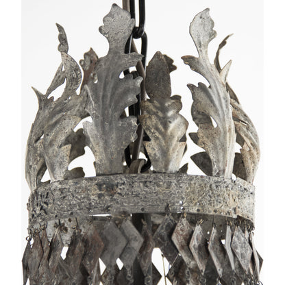 Nicia Chandelier by Zentique in rustic dark gray and iron. Made from iron in a transitional style.