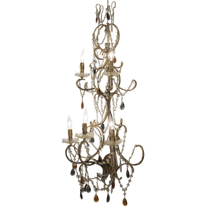 Sara Wall Sconce by Zentique in gold and crystal, iron. Made from crystal, iron in a traditional style.