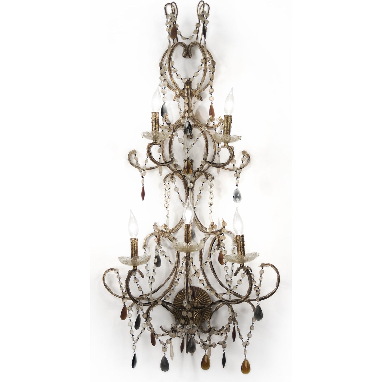 002 S-338291 | Additional Silo | Sara Wall Sconce by Zentique in gold and crystal, iron. Made from crystal, iron in a traditional style.