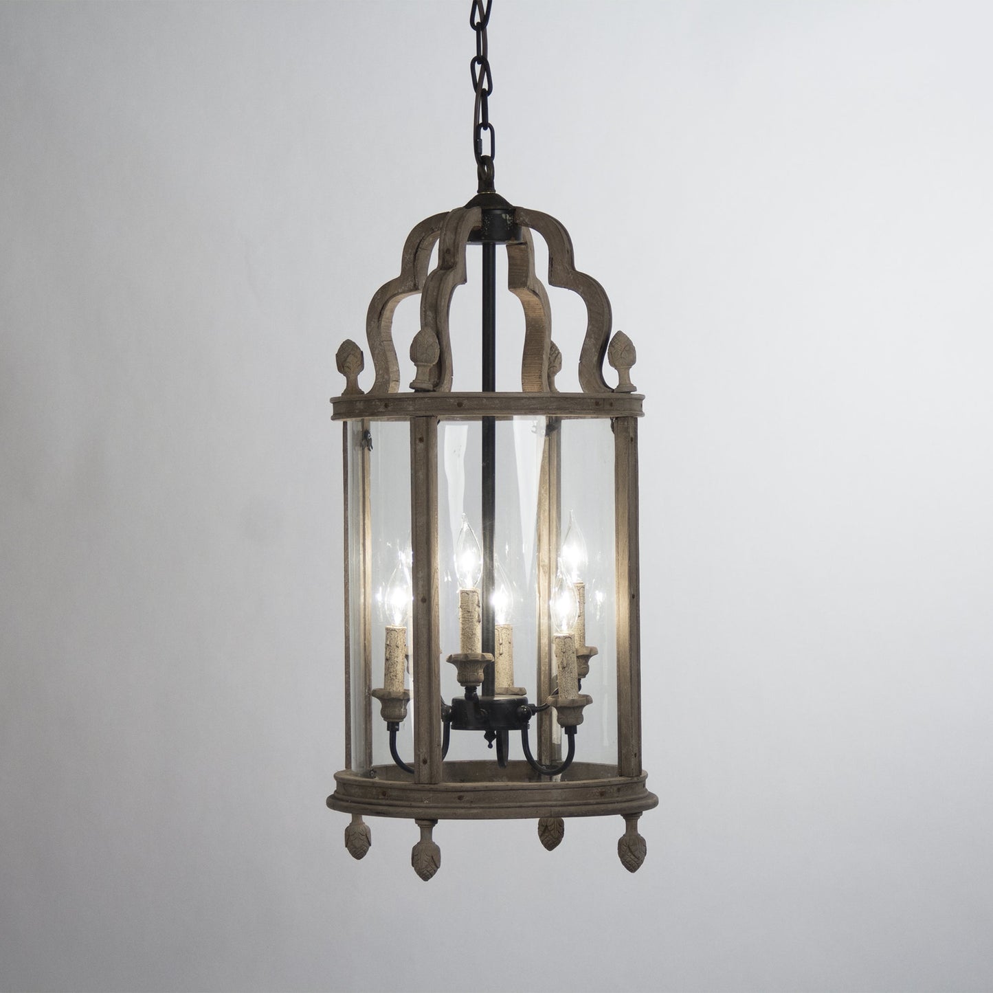 005 S-336474 | Additional Silo | Adan Hanging Light by Zentique in distressed and elm. Made from elm in a traditional style.