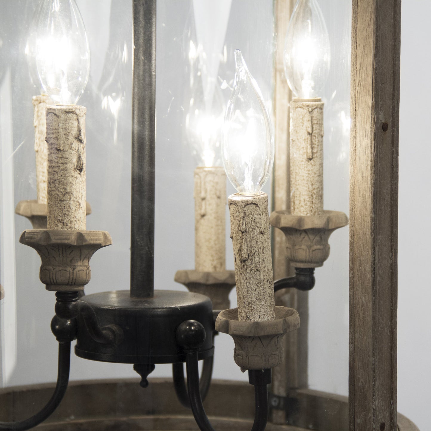 006 S-336474 | Additional Silo | Adan Hanging Light by Zentique in distressed and elm. Made from elm in a traditional style.
